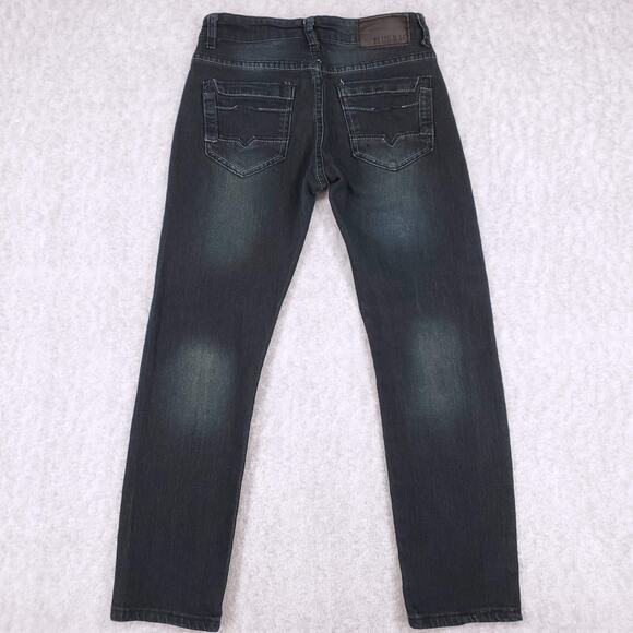 Blue Rag Jeans Womens 10 Dark Wash Blue Straight Leg Faded Stretch Trendy Modern - Picture 2 of 12